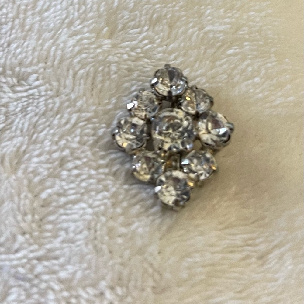 Elegant Silver Crystal Brooch